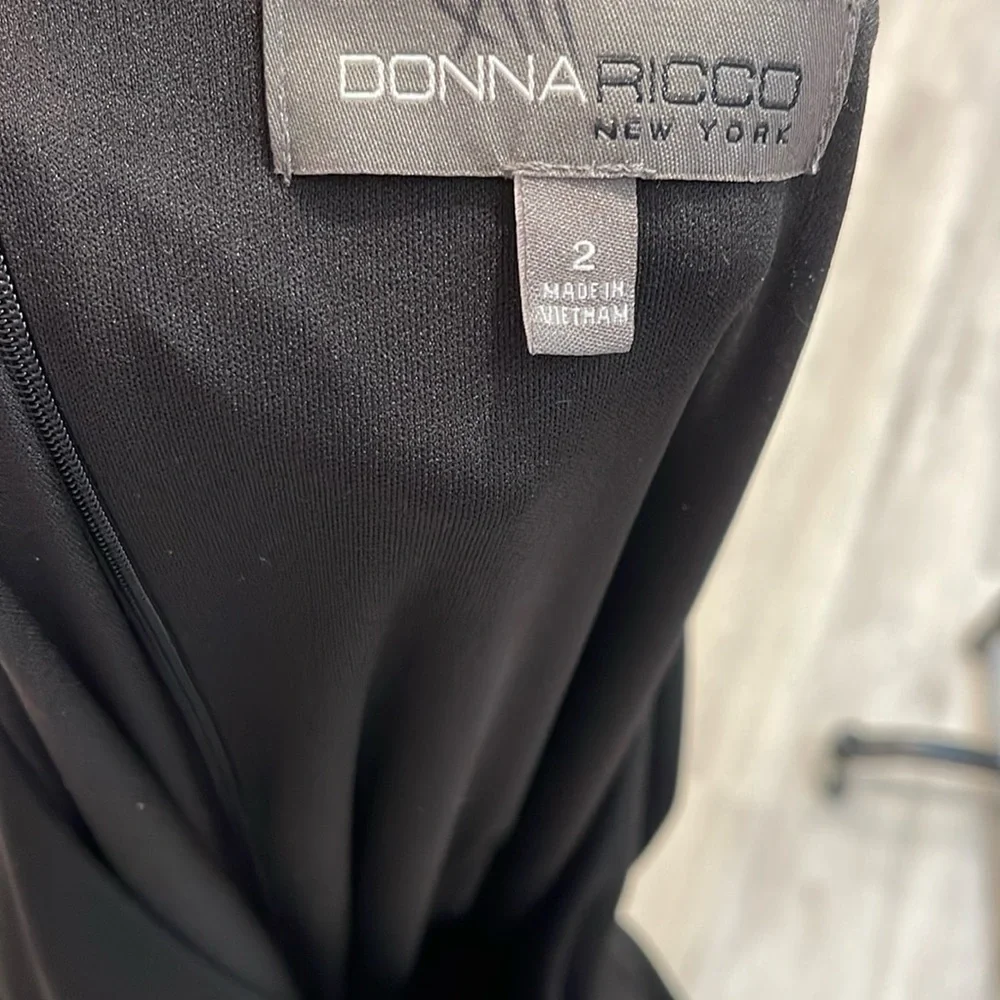 NWT Donna Ricco Women's Black Cocktail Dress Size 2 - Picture 3 of 8